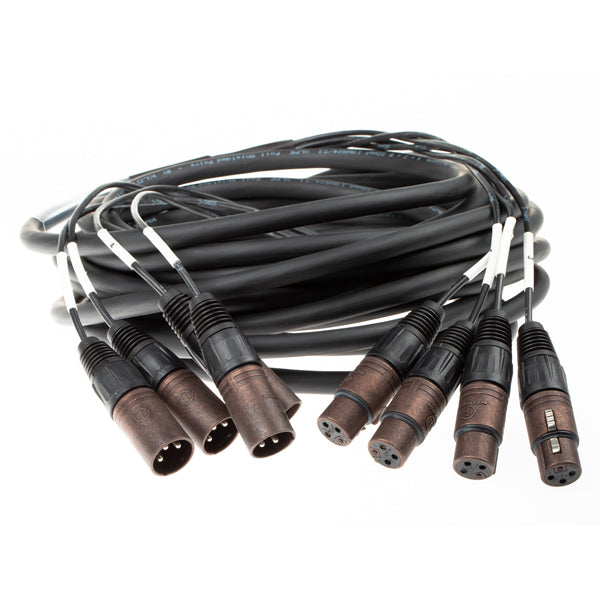 Multipaire analogique 4 XLR3 mâle - 4 XLR3 femelle - 9m